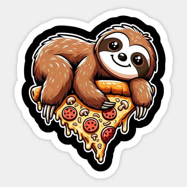 Cute Sloth with a Slice of Pizza Sticker by logiamerch